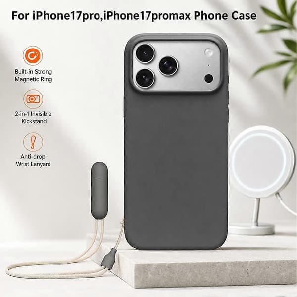 Flydende silikoneetui - Kompatibelt med iPhone 17 Pro Max magnetisk stativrem mountain orange for iPhone 17 pro