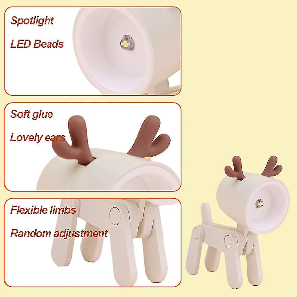 Kannettava lukuvalaisin Yöpöytälamppu lapsille Opiskelijoille (beige)