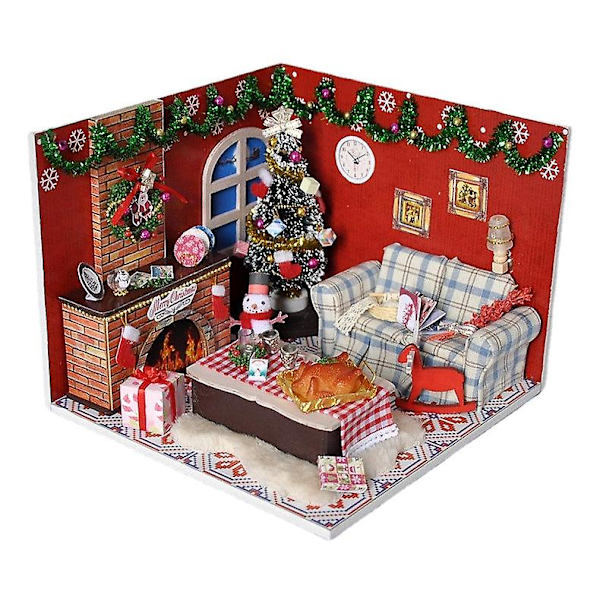Diy miniatyrdockhus julskydd med ljus