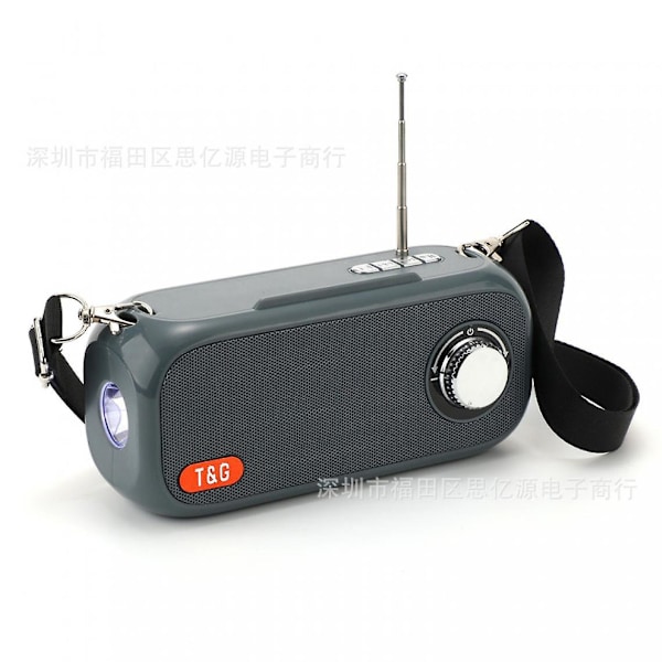 Kannettava Bluetooth-kaiutin Langaton basso Kolumni Fm-radio Ulkoilma Usb-kaiutin Tukee Aux Tf Subwoofer Kannettava kaiutin (harmaa)