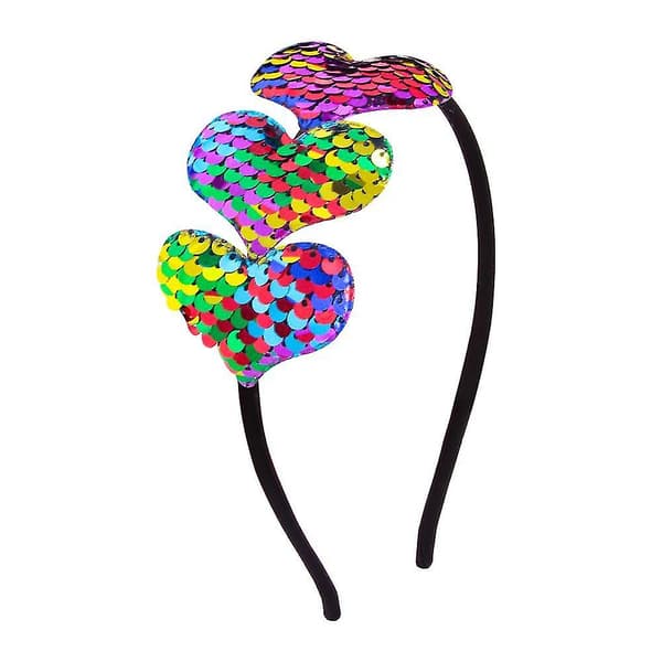 Valentinsdag Hjerte Hårbånd, Paillet Kærlighed Hårbånd Bøjle, Glitter Hjerteformede Hår Accessoires