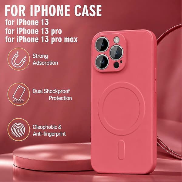 Flytende silikondeksel for iPhone 13 med MagSafe støtsikkert fullt White for  iPhone 13 pro