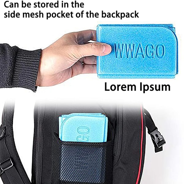 Vikbar termisk sittdyna för utomhusbruk, vattentät, för camping, picknick, 2-pack, röd och blå