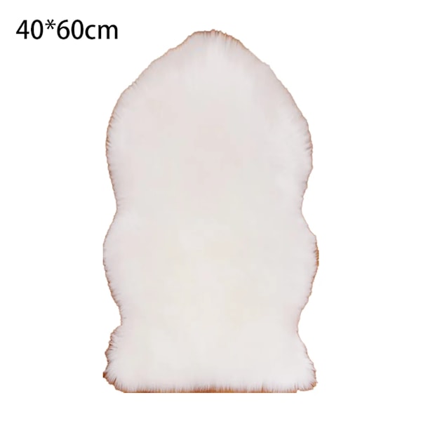 Djup luggmatta vardagsrum pälsmatta fuskpäls lurvig fluffig matta, fuskpäls dekorativ päls som matta (vit, 40 * 60)