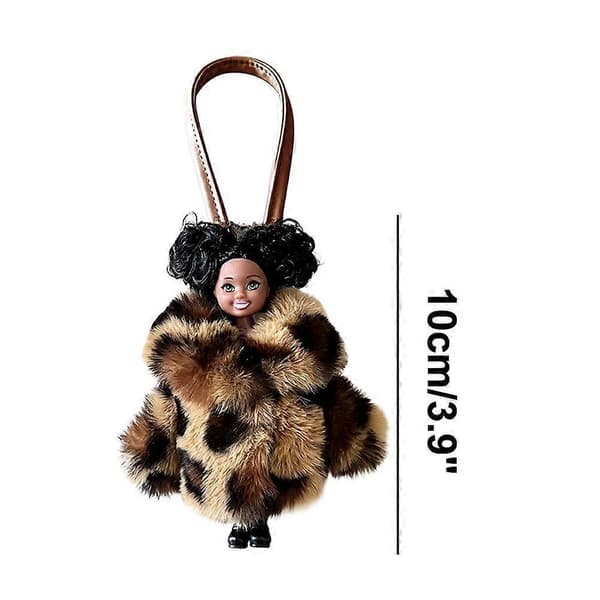 Leopard Plyschdocka Hänge Väskberlock Nyckelring Plast 10 cm Lättvikt leopard