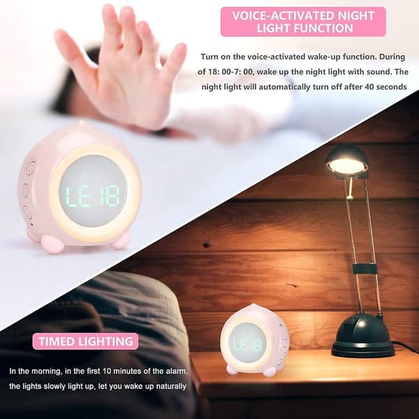 Digital väckarklocka, LED-sängklocka Dubbel väckarklocka med nattlampa, Väckarklocka för barn, Liten väckarklocka för hem sovrum Resor, USB-driven