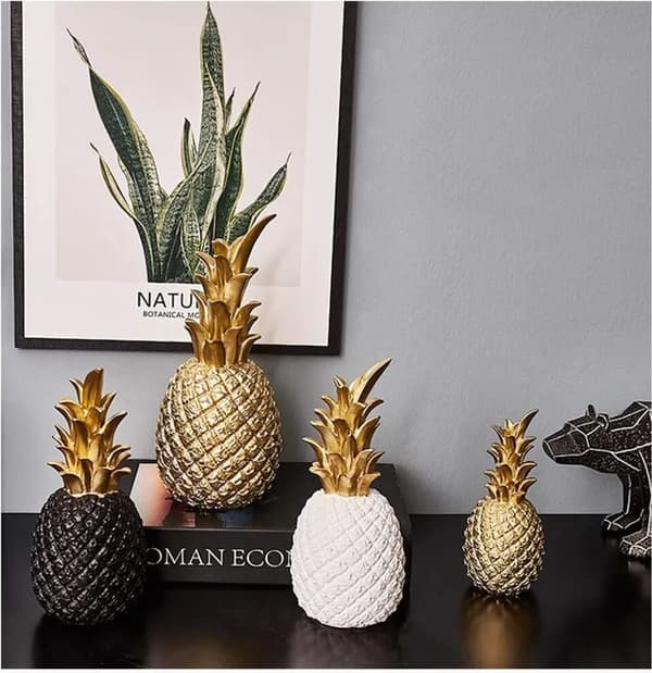 Rumsdekoration, Ananas Prydnad för Bord Restaurang Bröllopsfest (Stor, Vit)