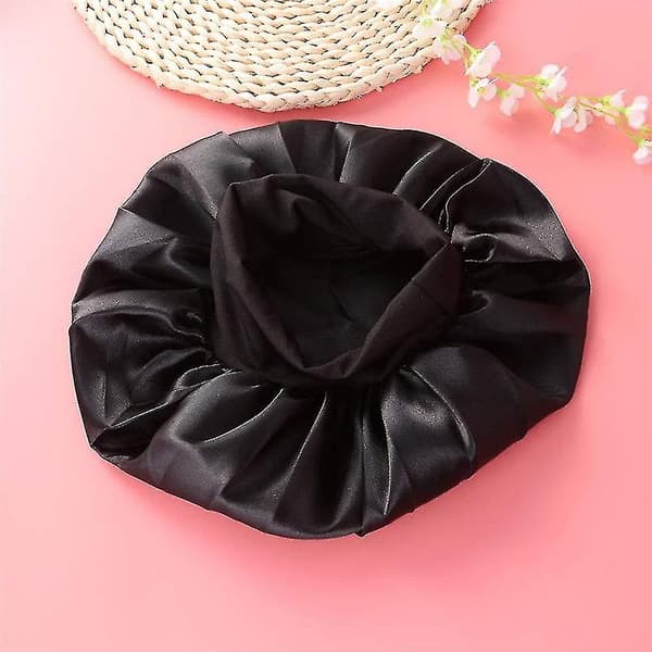 Sovehætte Satin Bonnet (én størrelse) (flere farver valgfrit)（vinrød）