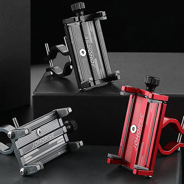 Cykeltelefonholder Universal Cykel Motorcykel Styr Klemme Stativ Montering（Sort）