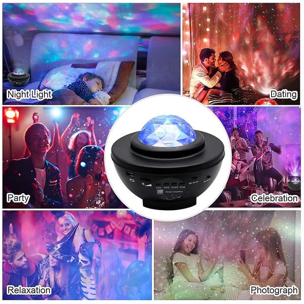 Led-stjerneprojektor nattelys, Galaxy-projektorlys med Bluetooth-musik