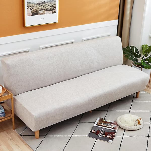 Sofaovertrekk uten armlener, stretch armløst sofaoverkast 3-seters sofaovertrekk