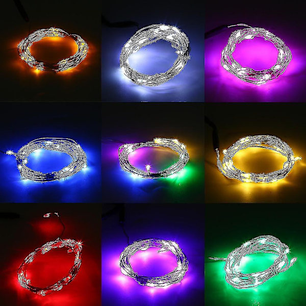 Vattentät 2m 20led Silver Wire Jul Bröllop String Fairy Light Lamp