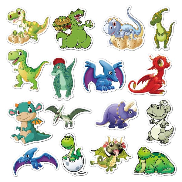Dww-100 kpl Dinosaurus-tarroja lapsille, vinyylitarroja