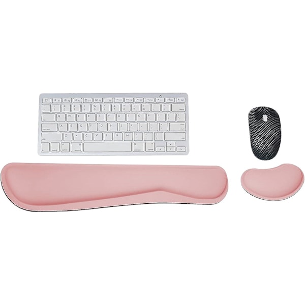 Ergonomiskt Handledsstöd i Rosa, Skumgummi Handledsstöd för Tangentbord och Mus, Halkskyddande Handledsstöd för Tangentbord och Mus (Rosa)