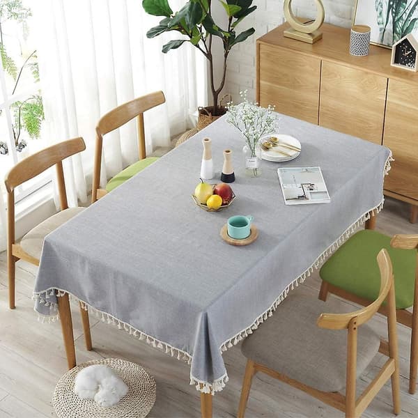 Rektangulär Duksduk, Enfärgad, med fransar, Bomullsduk, Passar för Hem och Kök, Olika Storlekar