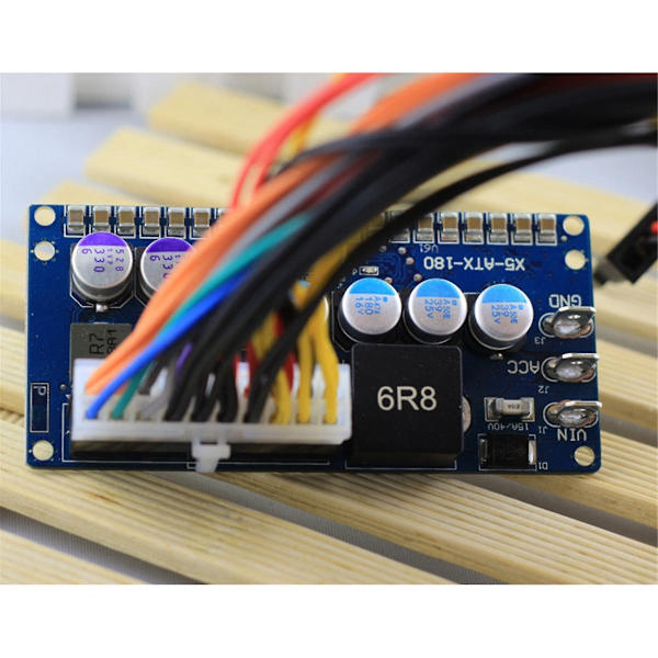 PICO-BOX ATX 180W Bil IPFS Strømforsyning Smart Bil DC ATX Strømforsyning 6-24V Bred Spænding Indgang DC Strømforsyning（Blå）