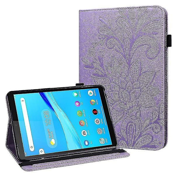 Lompakkoteline tablet-kotelo kuviolla Lenovo Tab M10 Plus/Smart Tab M10 FHD Plus TB-X606F（Style C Lenovo Tab M10 Plus，Purple, Purple）