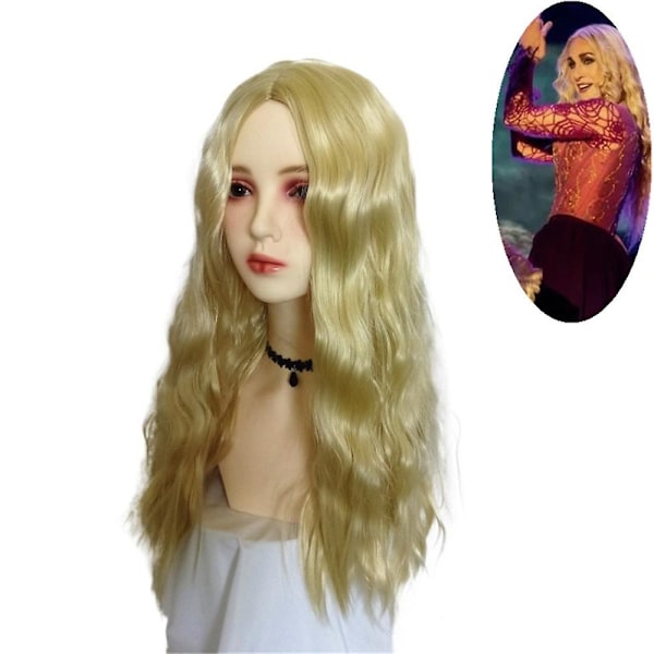 Hocus Pocus 2 Hekse Paryk Halloween Cosplay Fest Kostume Blonde Krøllede Parykker
