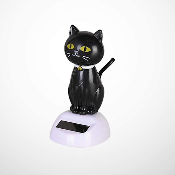 Solcelledansende leker Bobble Head leke Svart katt Dyr dansende figur lekebil Dashborddekor