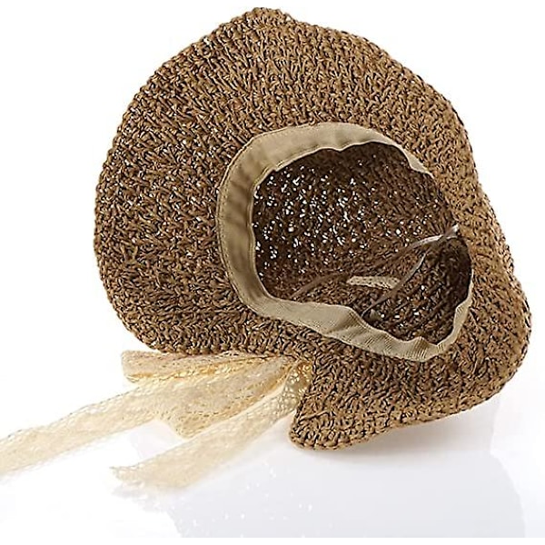 Dww-Bredskygget Solhat til Kvinder (Khaki) Solhat Cap Foldable Bucket Hat T Strand Solskærm til Kvinder