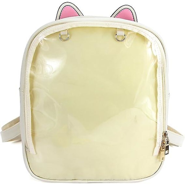 Bag Backpack with Insert Cat ears Pin Display Backpack Collector Bag for Anime Cosplay-Beige