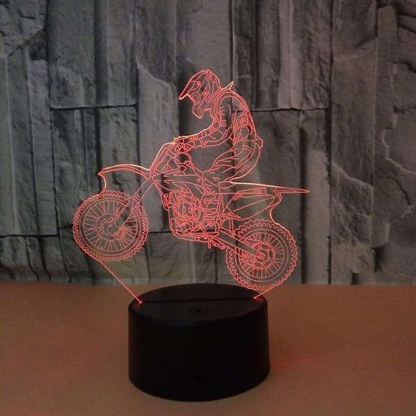 Lightzz Dirt Gaver til drenge, Motocross 3D Natlys Illus