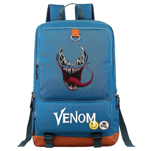 Stor ryggsäck med Venom-tryck, skolväska för tonåringar (2-5) S (blå)