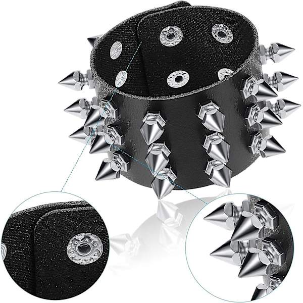 6 st Punk Nitarmband Nitarmband Läder Nitarmband Manschett