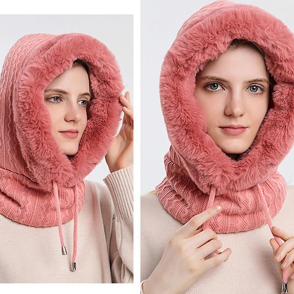 Vinter utomhus ridning huvudbonader kall-proof skidmössa varm halsduk mask en-delad kall-proof huvudbonader (marinblå)