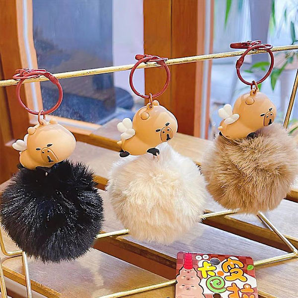 Kapibarapehmolelu avaimenperä vinku lelu söpö avaimenperä riipus pehmeä täytetty nukke（Valkoinen）