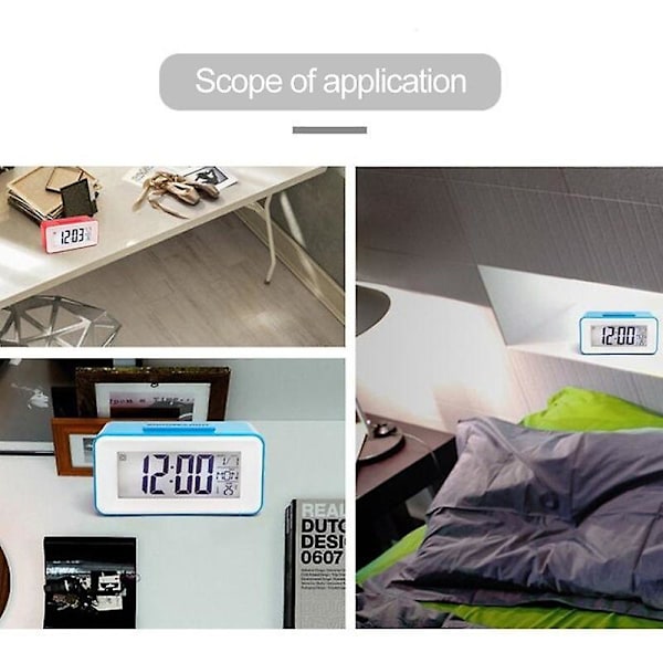 Multifunktionell elektronisk digital snooze väckarklocka Mini LED bakgrundsbelysning Digital elektronisk barnklocka med kalender temperatur Smart digital bordsal