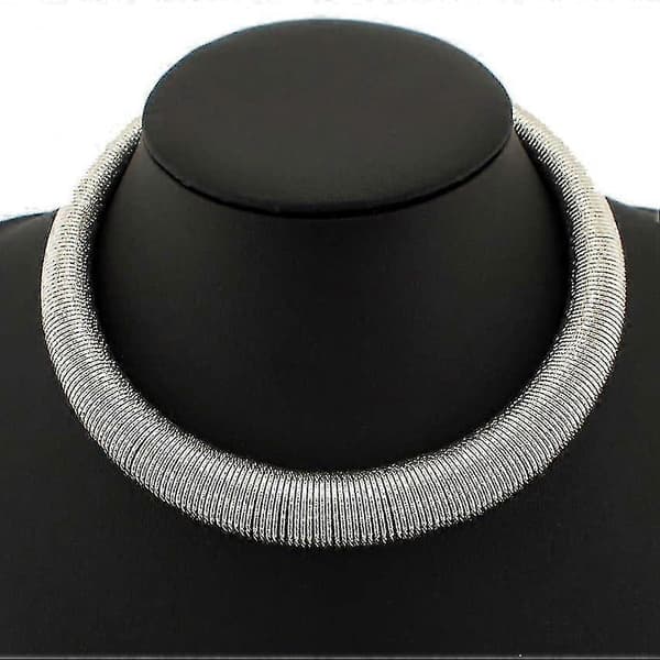 Kraftiga metallhalsband, kraghalsband (Silver)