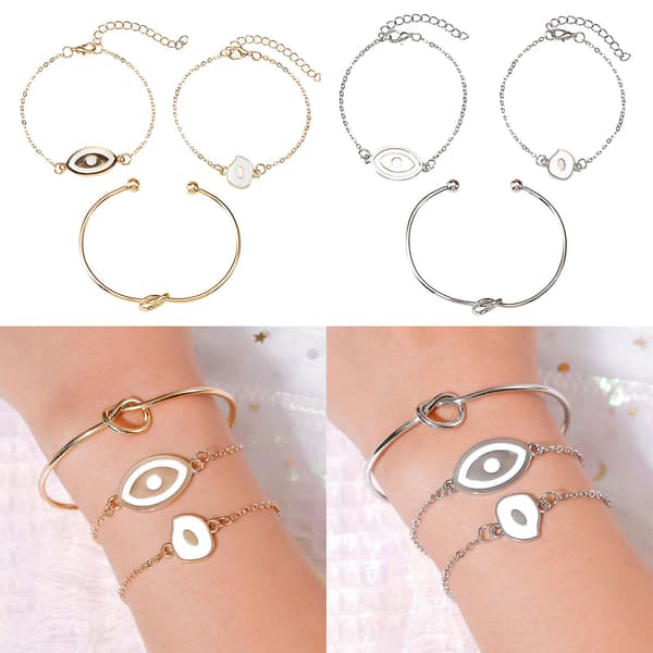 Trendy Demon Eye Shaped Armbånd for Kvinner Justerbar Kjede Håndledd Tilbehør（Sølv）