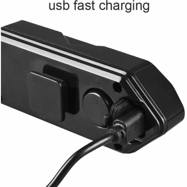 GTA Smart cykelindikator USB uppladdningsbar cykelbakljus Trådlös fjärrkontroll LED-varningslampa med horn för mountainbike, svart