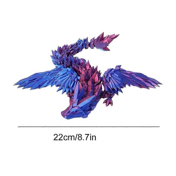 3D-printet flyvende drage - artikulerte vinger, 22 cm, utstilling Red