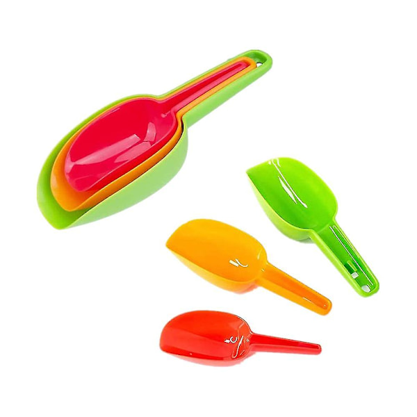 Plastik Food Scoops Sæt, 3 stk. Is Tørfoder Scoops, Multipurpose Scoops
