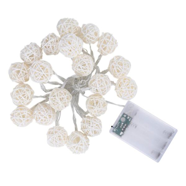 202420 Rattan-pallo LED-valosarja Lämmin valkoinen 3m LED-valosarja Juhlavalaistuslamppu