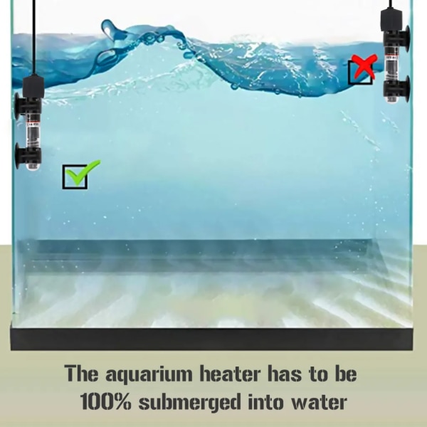 Mini akvarievärmare dränkbar automatisk värmare fisktank vattenkokare kvartsrör med sugkopp