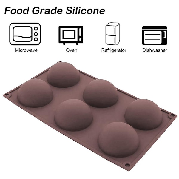 4 stk 6 jevn kuppel silikon sjokolade fargeform | sjokoladeform