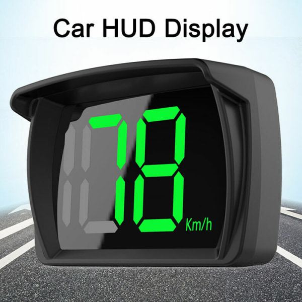 Bil HUD Headup Display KM/H Digital GPS Hastighetsmätare med LED Big Character Display Billaddningsadapter för lastbil SUV Motorcykel