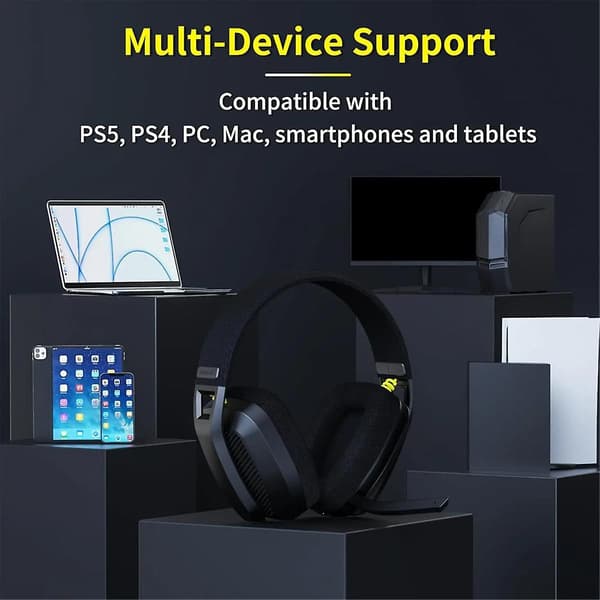 BW06 2.4G trådlöst spelheadset med Flip ENC-mikrofon för PC, , , Gamer Dual Mode Bluetooth-hörlurar-Blå（Blå）