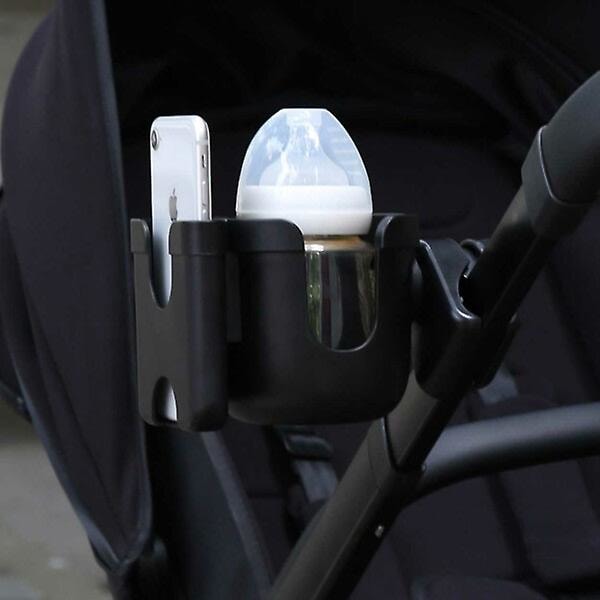 Pram-pidike matkapuhelimelle ja pullolle - Matkapuhelinpidike Pullonpidike Pram Musta