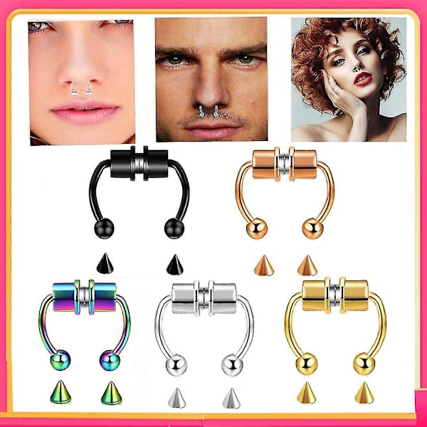 Falsk näspiercing ring magnet septum näspiercing hästsko rostfritt