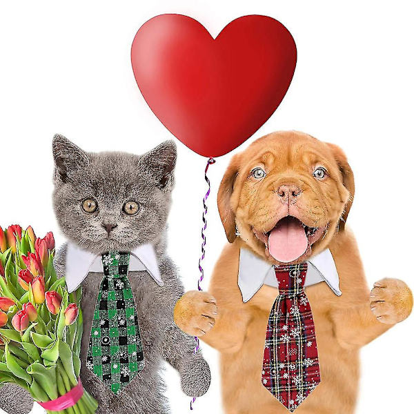 Hunde slips - Justerbar slips til hunde - Kostume slips til hunde - Fest tilbehør - Julekostume (L)