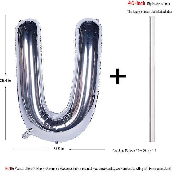 Bogstav Balloner 40 Tommer Kæmpe Jumbo Helium Folie Mylar Til Fest Dekorationer