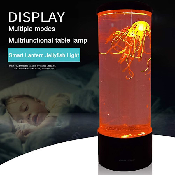2024, LED Jellyfish Akvarielampe med skiftende lys, USB Stor Jellyfish Lava Lampe Akvarium