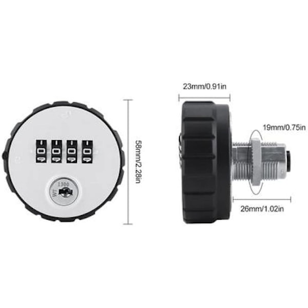 Digitaalinen yhdistelmälukko Sinkkiseos Koodi Salasanalukko Yhdistelmälukko Postilaatikko Kaappi Kassakaappi Lukko, 26mm