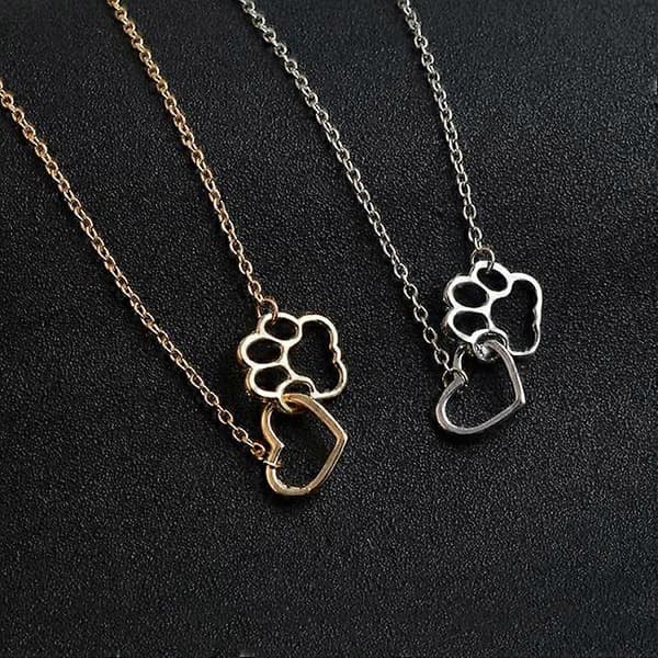 Halsband - Tass - Hjärta Silver