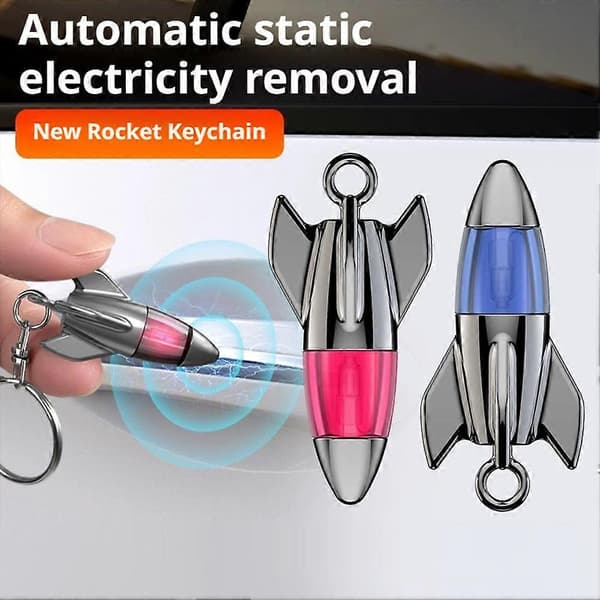 Bil statisk elektricitet eliminator anti-statisk nøglering zinklegering ABS materiale universel pasform Blue