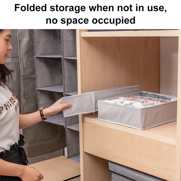 BH Strumpor Underkläder Organizer 3-pack Vikbar Garderob Organizer Låda Mjukt Tyg Låda (Grå)